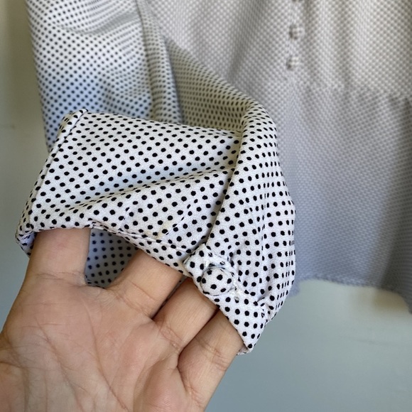 DYNAMITE V-Neck Long Puffy Sleeves Corset Buttons Blouse • Polka Dot • S Small - Picture 5 of 12